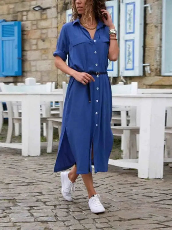 Long Shirt Dress with Flowy Design
