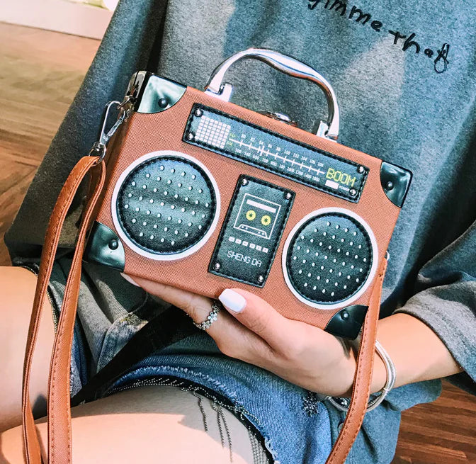 Radio Handbag, Tote Bag, Square Crossbody Bag