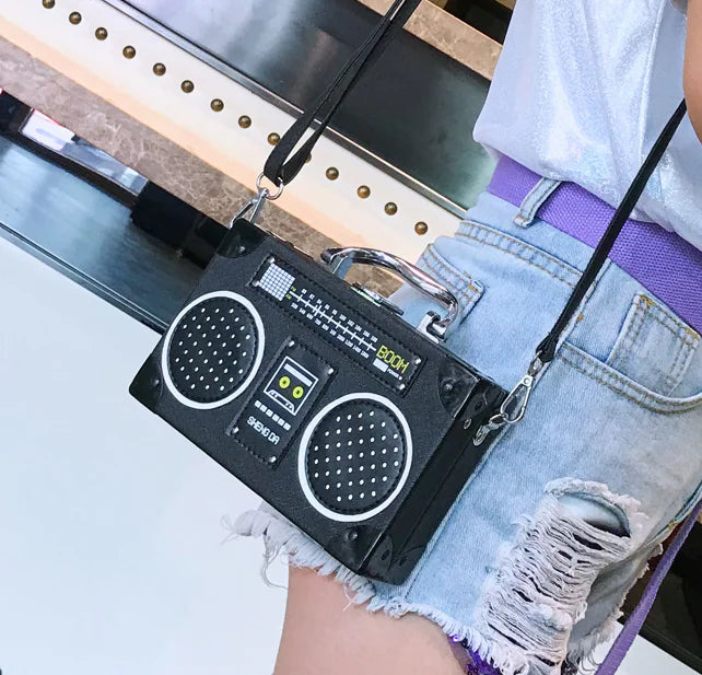 Radio Handbag, Tote Bag, Square Crossbody Bag