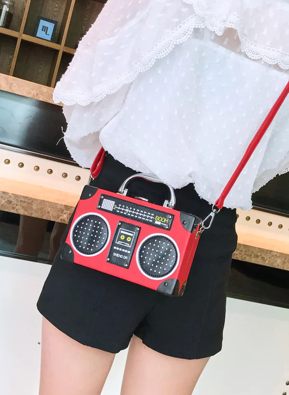 Radio Handbag, Tote Bag, Square Crossbody Bag