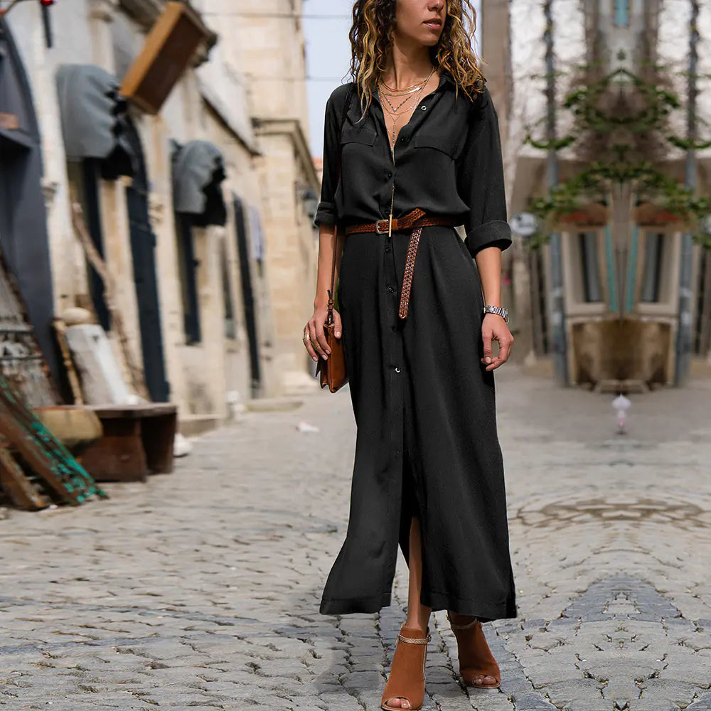 Long Shirt Dress with Flowy Design