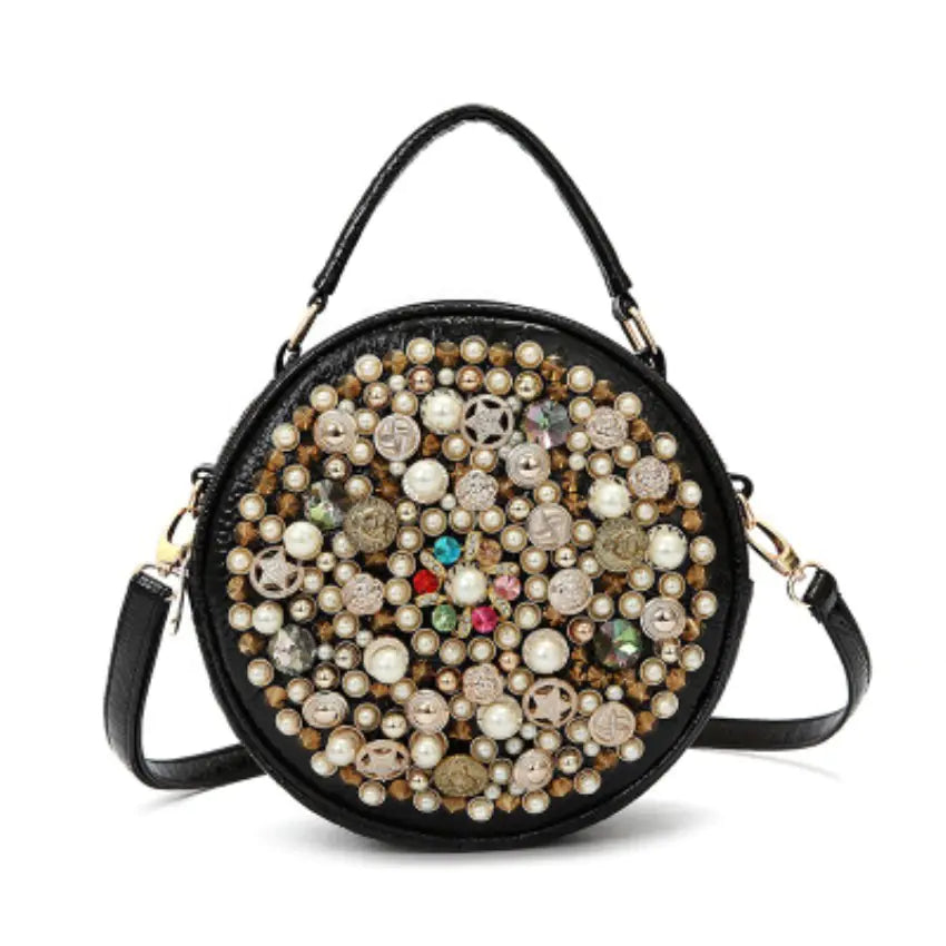 Chic Pearl Cosmetic Circle Bag
