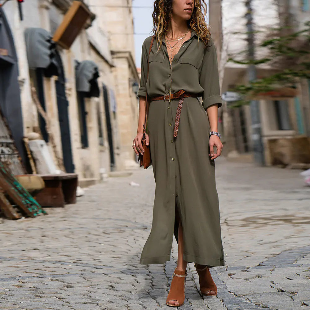 Long Shirt Dress with Flowy Design