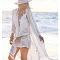 Chiffon Sun Protection Cardigan with Lace Trim