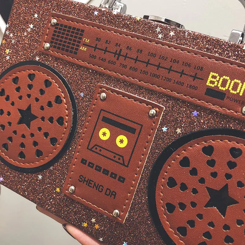 Radio Handbag, Tote Bag, Square Crossbody Bag