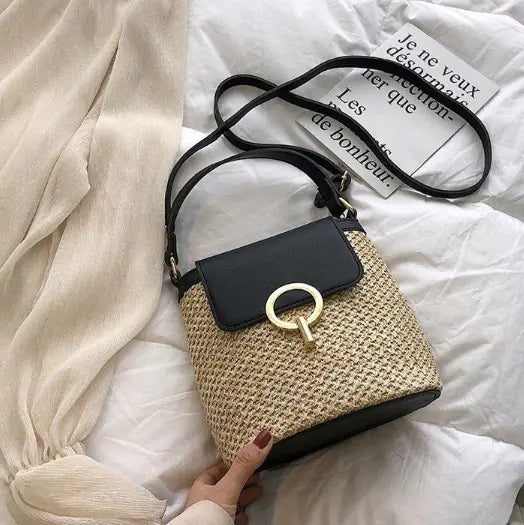 Beach Bucket Bag - Straw Shoulder Bag Collection