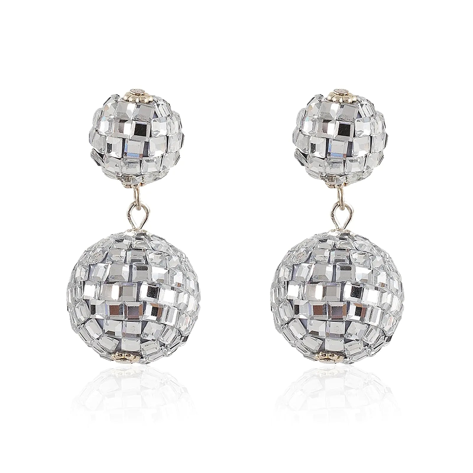 Disco Ball Earrings for Women Sparkly Disco Earrings for Womens Costume Accessories Disco Ball Dangle Earrings Mirrorball Earrings 60s 70s Earrings Disco Jewelry for Women Disco Outfits Accessories