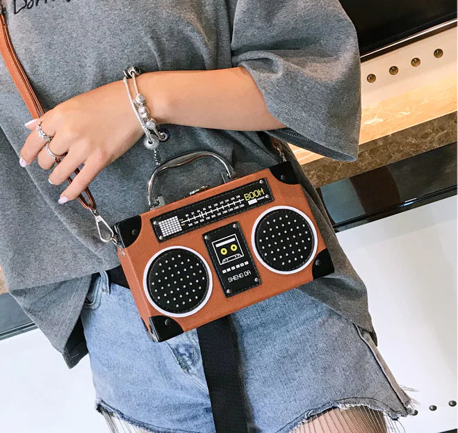 Radio Handbag, Tote Bag, Square Crossbody Bag