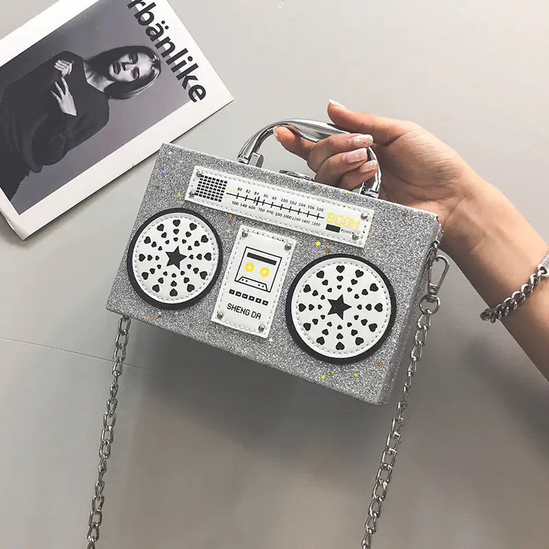 Radio Handbag, Tote Bag, Square Crossbody Bag