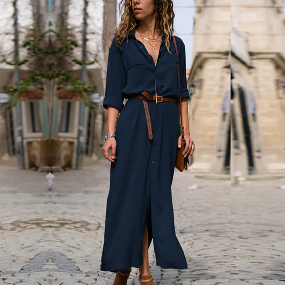 Long Shirt Dress with Flowy Design
