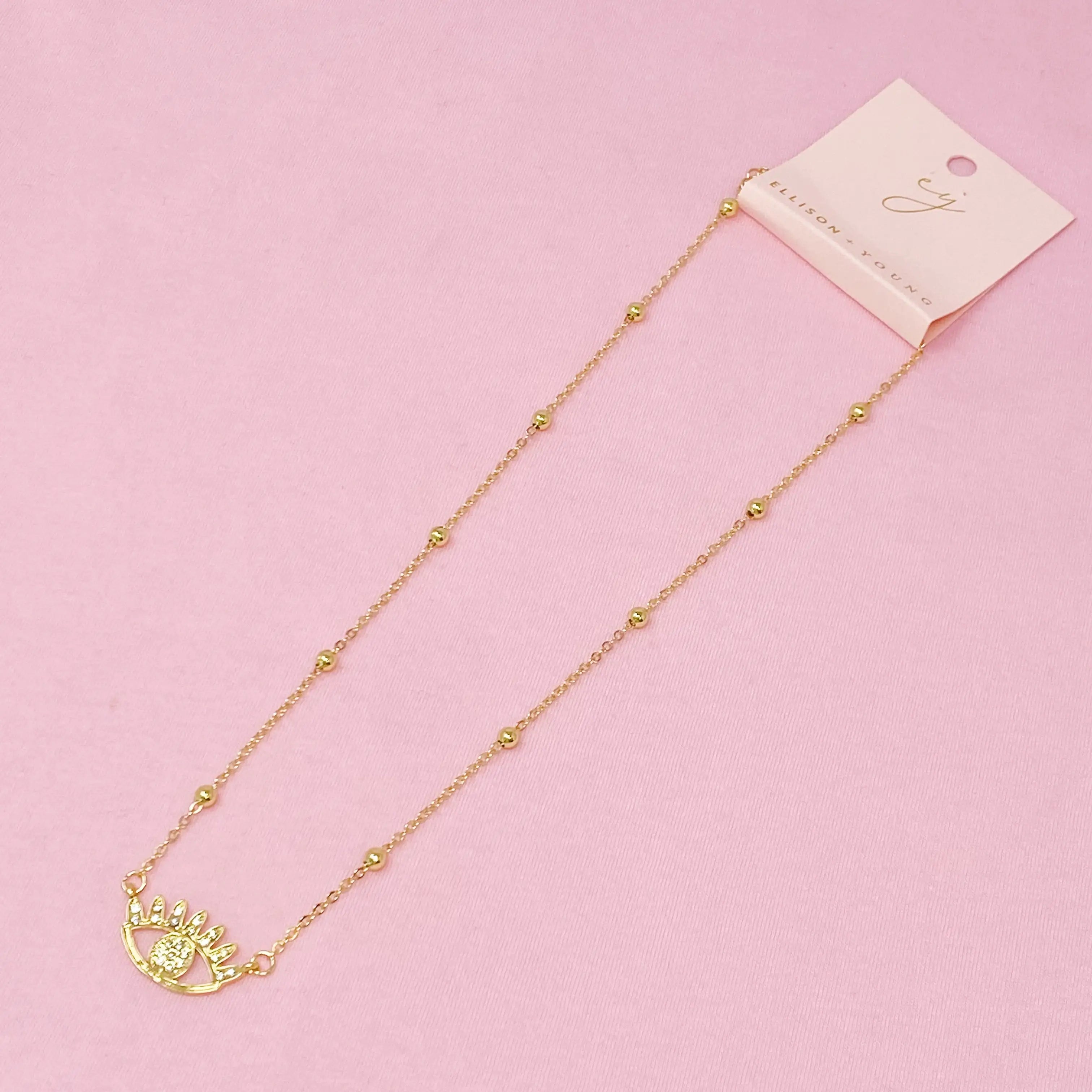 Bright & Studded Eye Necklace