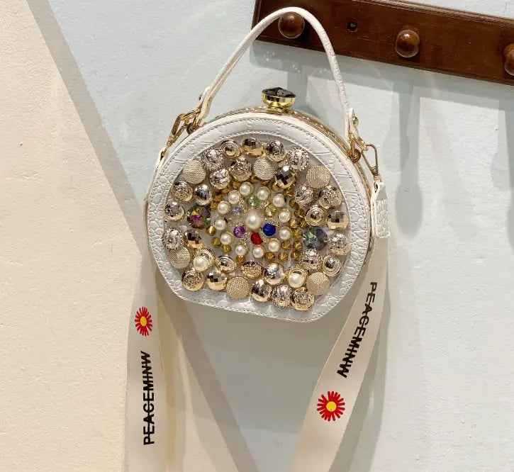 Chic Pearl Cosmetic Circle Bag
