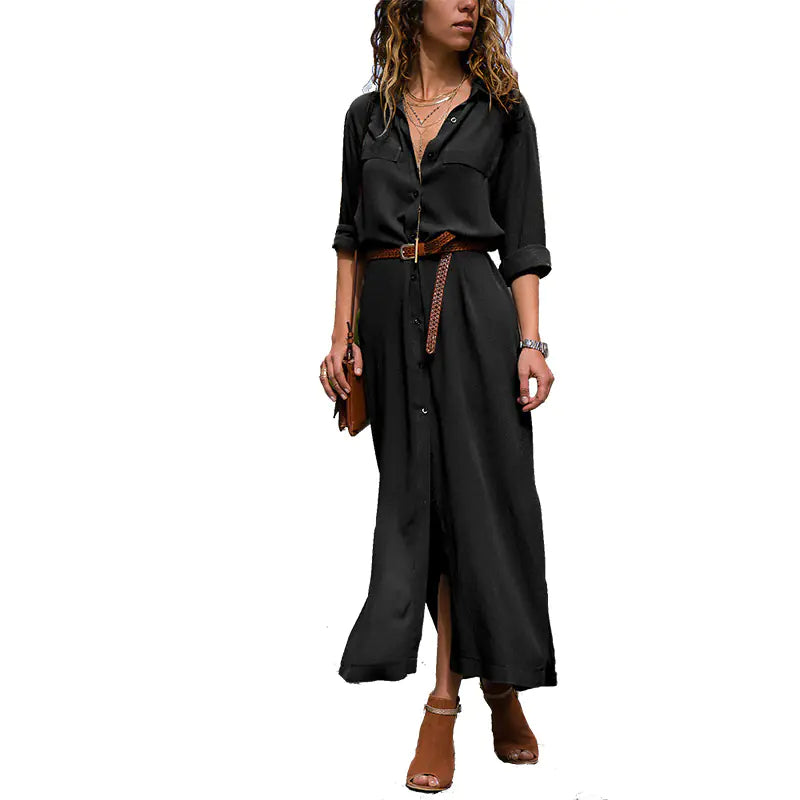 Long Shirt Dress with Flowy Design