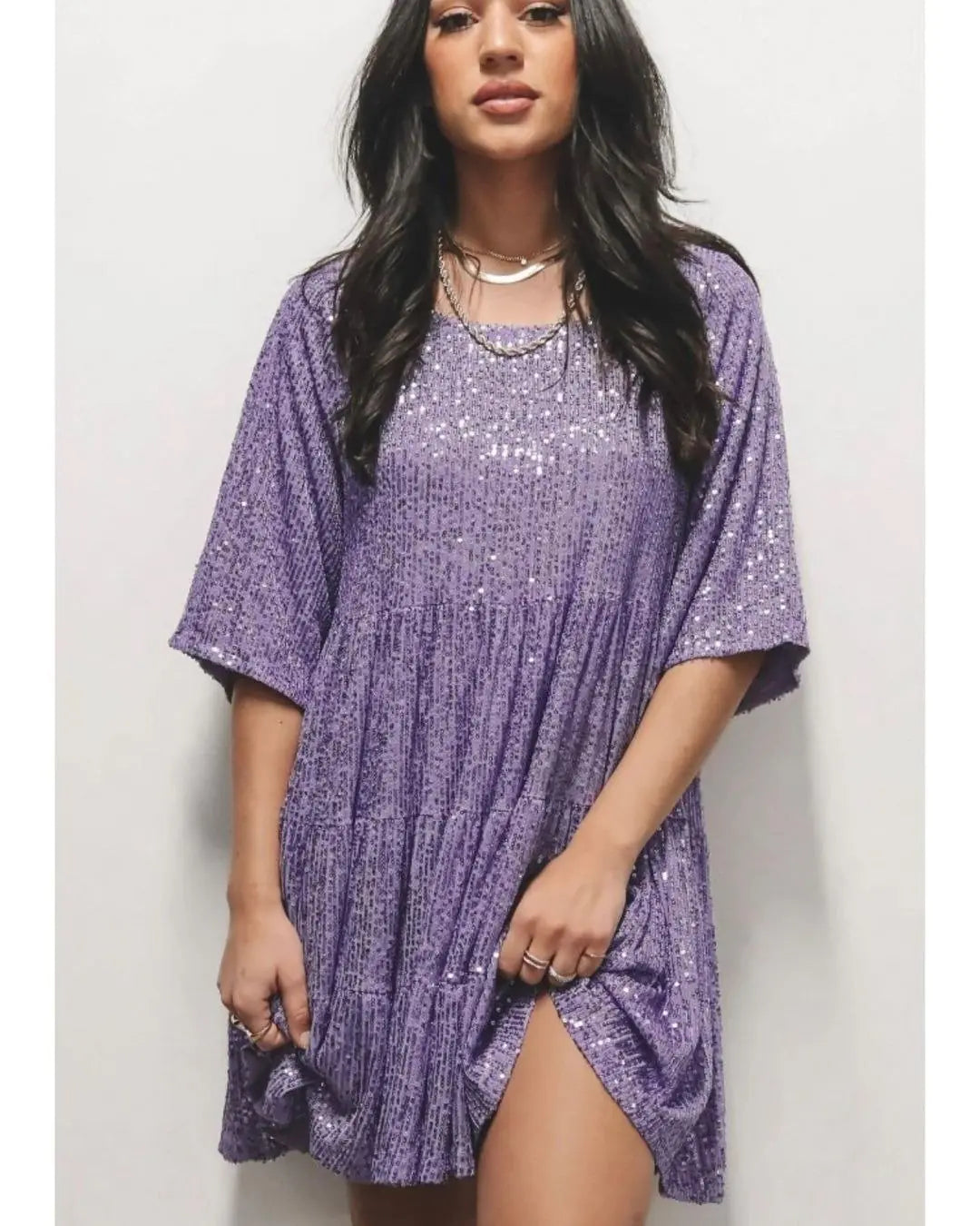 Ladies' Glittering Sequin Casual Dress