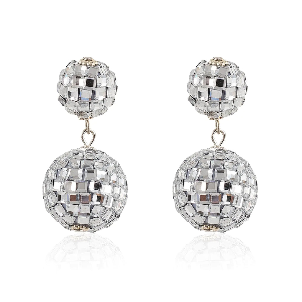 Disco Ball Earrings for Women Sparkly Disco Earrings for Womens Costume Accessories Disco Ball Dangle Earrings Mirrorball Earrings 60s 70s Earrings Disco Jewelry for Women Disco Outfits Accessories