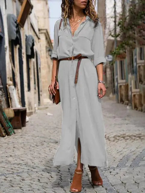 Long Shirt Dress with Flowy Design
